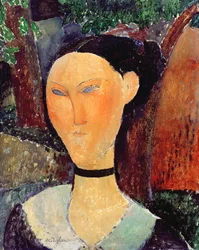 Mujer con collar de terciopelo, c.1915